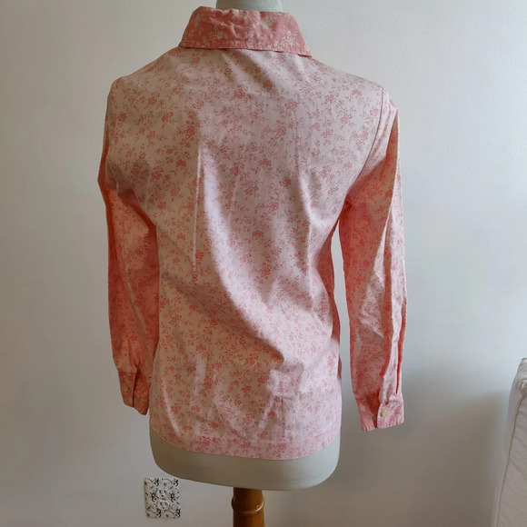 Vintage Button Down Floral Shirt / Pink Two Tone / Sears / Small - Picture 5 of 8